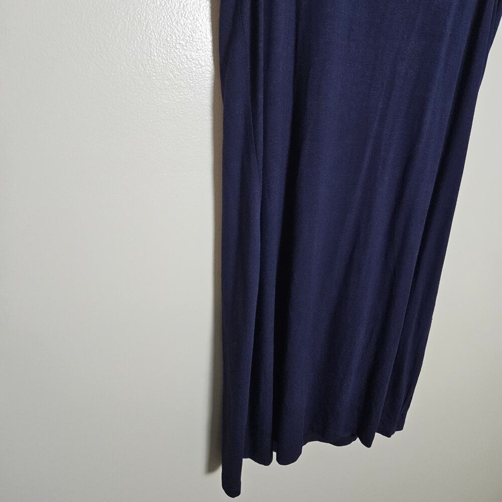Trina Turk Althea Fringe Navy Blue Tank Style Dress Sz Small Petite - Picture 11 of 13